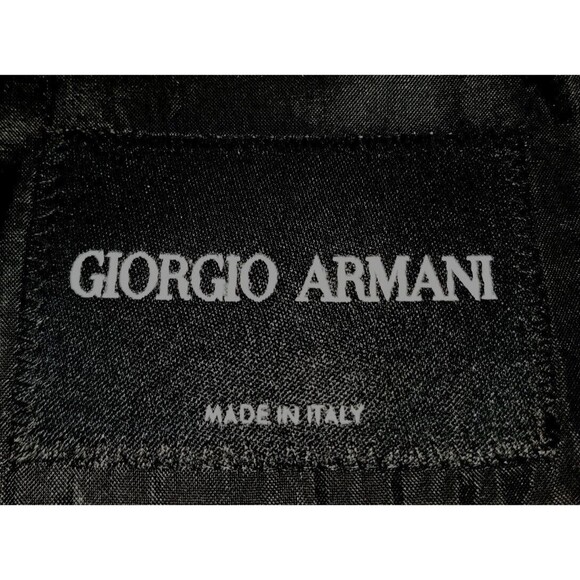 38R Black Label Giorgio Armani Black Tonal Silk wool Sport Coat Jacket Blazer - Picture 5 of 6